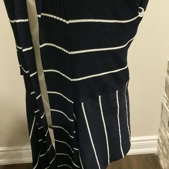 Laura petite Navy and white ribbed cardigan - Picture 5 of 6